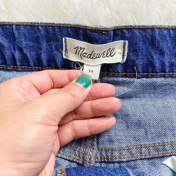 🦋 MADEWELL McCarren Mini Jean Denim Skirt Raw Hem 34 Casual Everyday Y2k