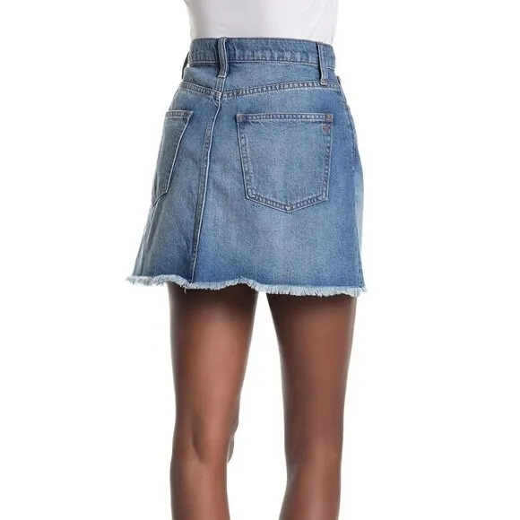 🦋 MADEWELL McCarren Mini Jean Denim Skirt Raw Hem 34 Casual Everyday Y2k