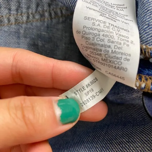 🦋 MADEWELL McCarren Mini Jean Denim Skirt Raw Hem 34 Casual Everyday Y2k