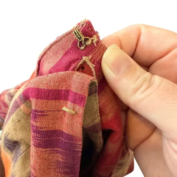 $145 Lauren Ralph Lauren 22W Geo Motif Berry Cotton Linen Wrap Skirt Ikat Tribal