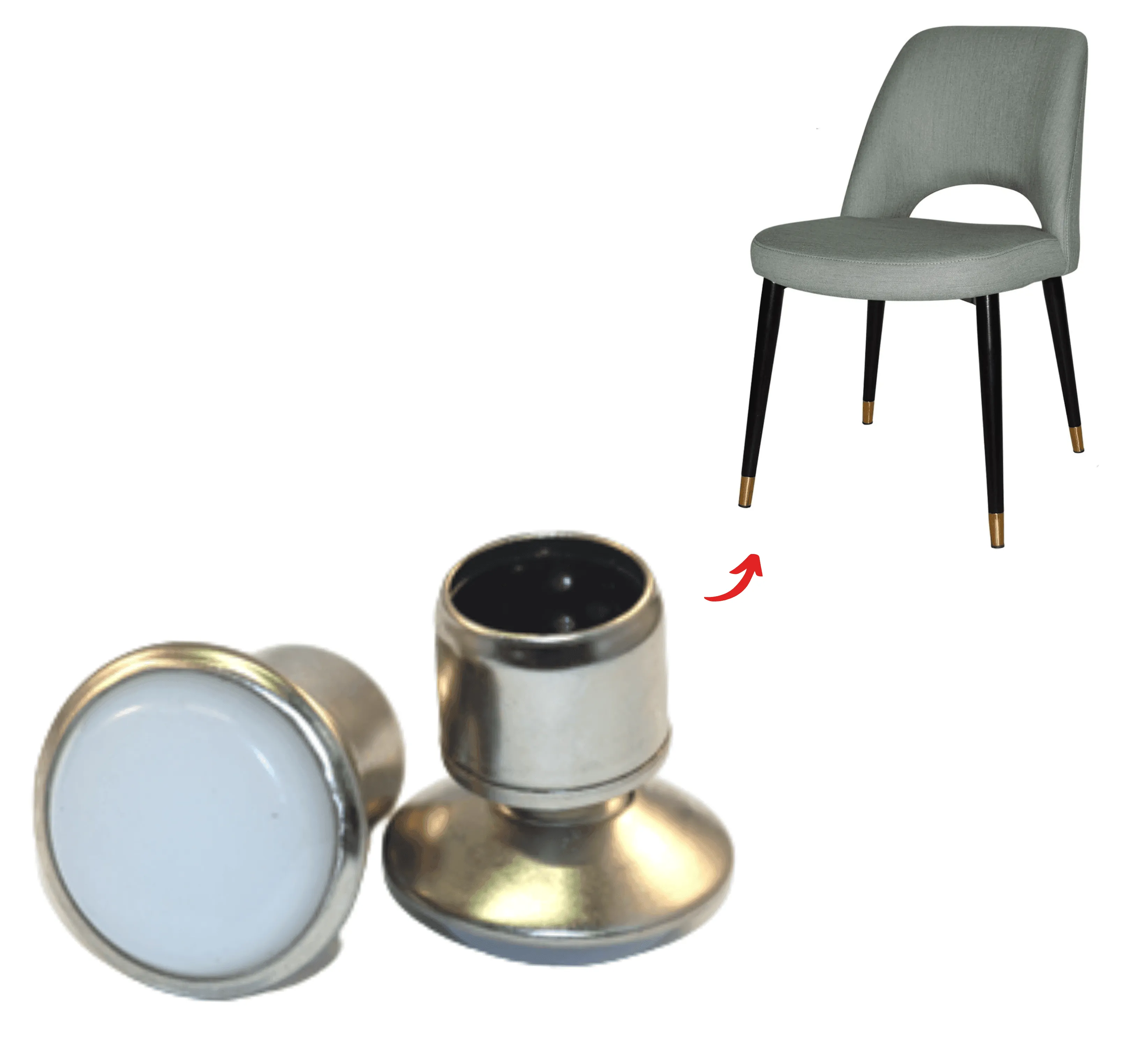 16mm Nickel Plated Swivel Chair Tip - V005CT