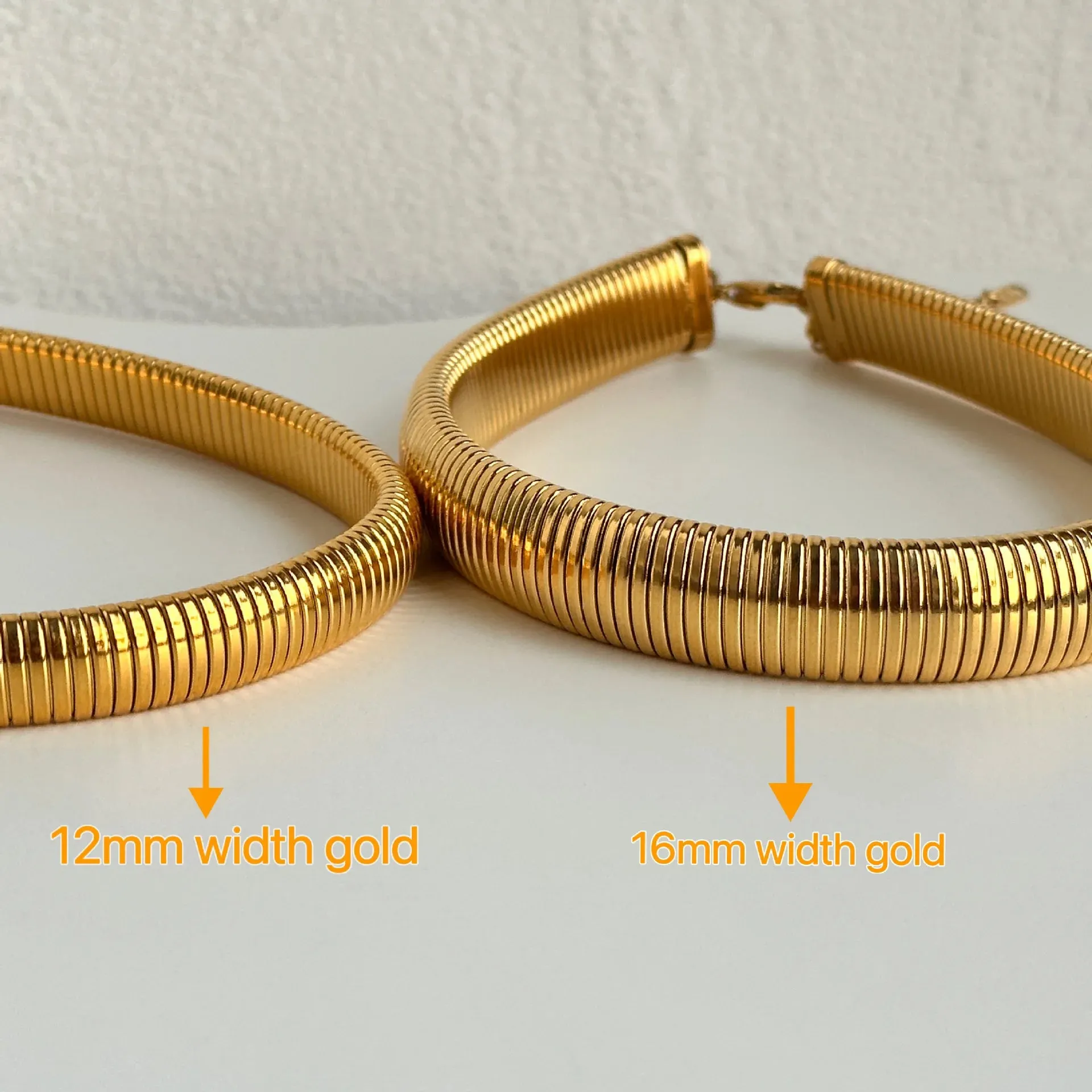 18k Gold Plated Over Titanium Steel Necklace Vintage Gypsy Elastic Choker For Women Girls Designer Fashion Aesthetic Jewelry