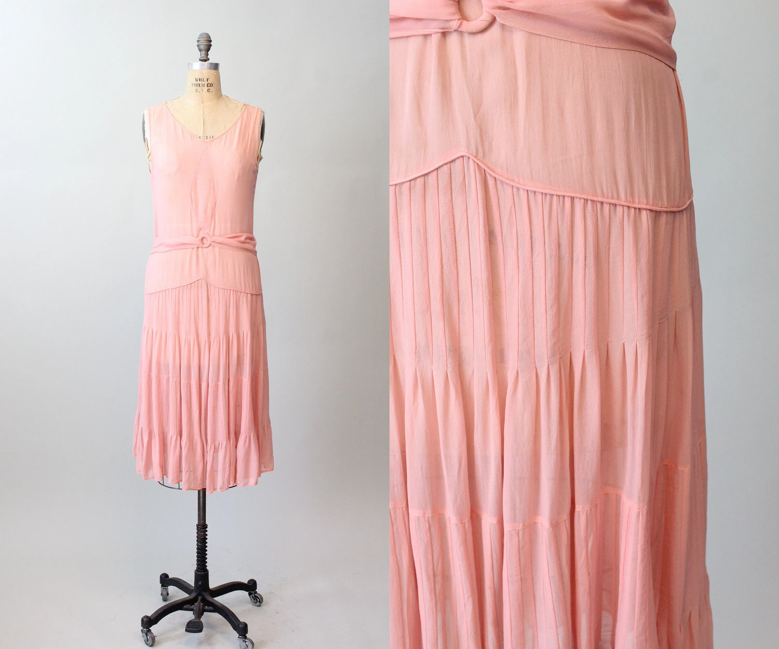 1920s BLUSH silk dress small medium | new spring