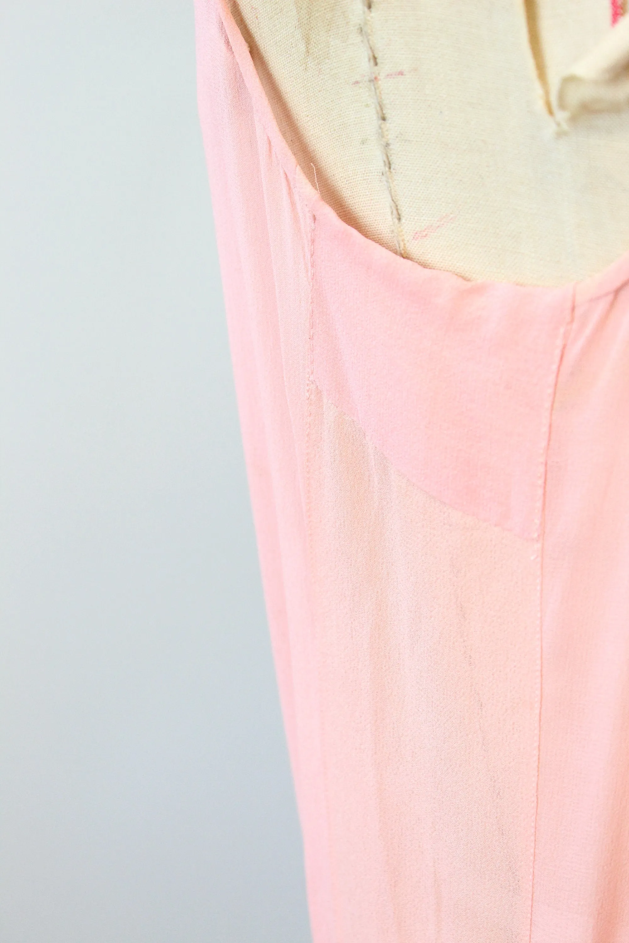 1920s BLUSH silk dress small medium | new spring