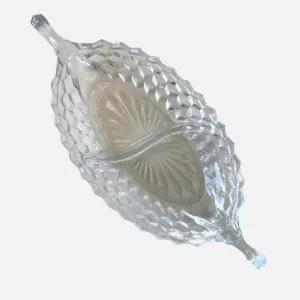 1930’s Fostoria American Crystal Divided Glass Relish Boat