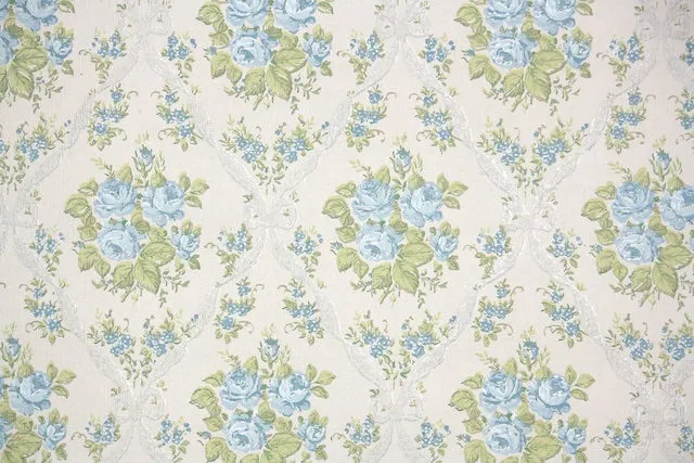 1960s Floral Vintage Wallpaper