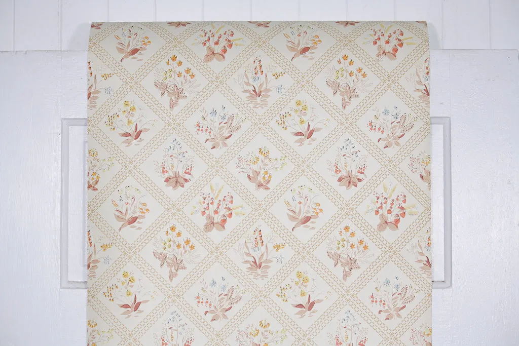 1960s Floral Vintage Wallpaper