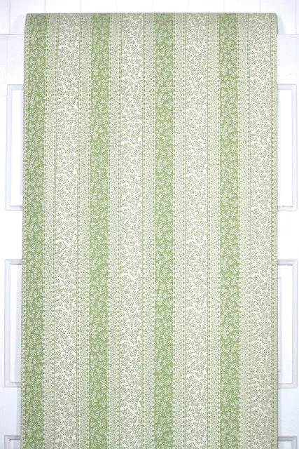 1970s Botanical Stripe Vintage Wallpaper