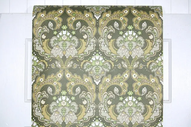 1970s Damask Vintage Wallpaper
