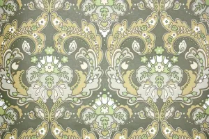 1970s Damask Vintage Wallpaper