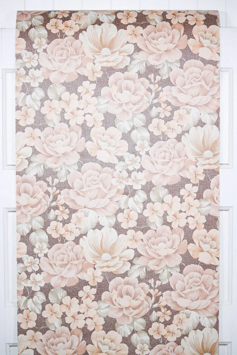 1970s Floral Vintage Wallpaper