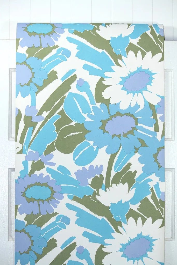 1970s Floral Vintage Wallpaper