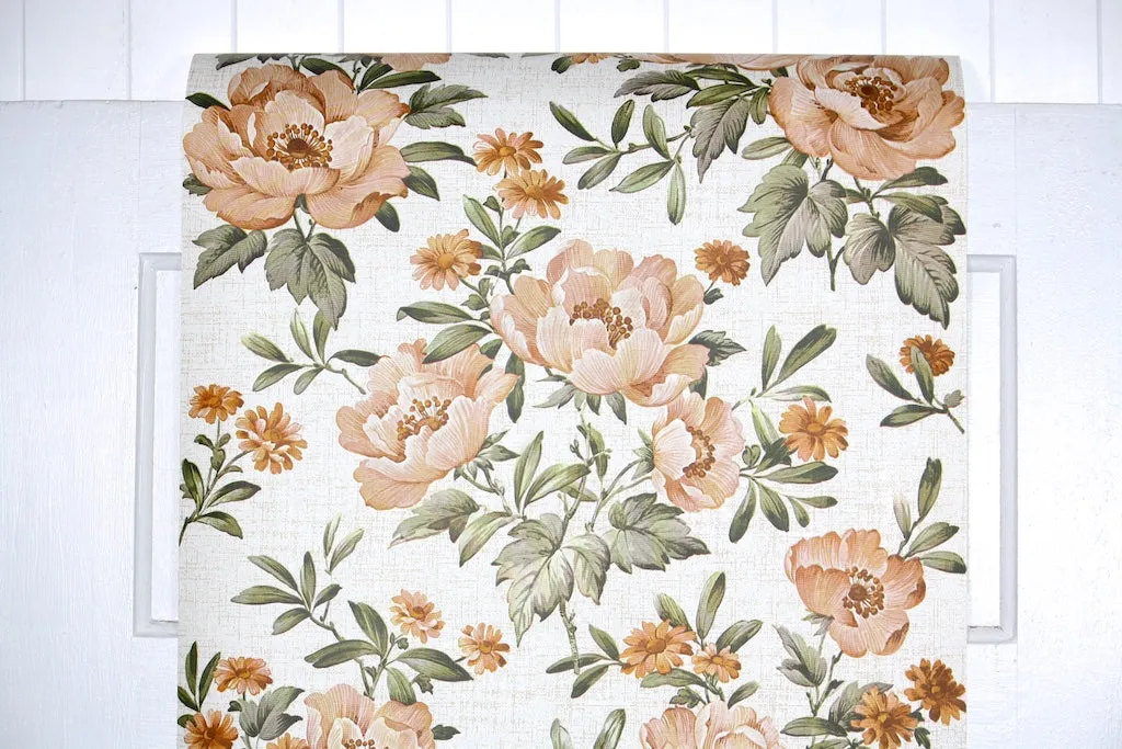 1970s Floral Vintage Wallpaper