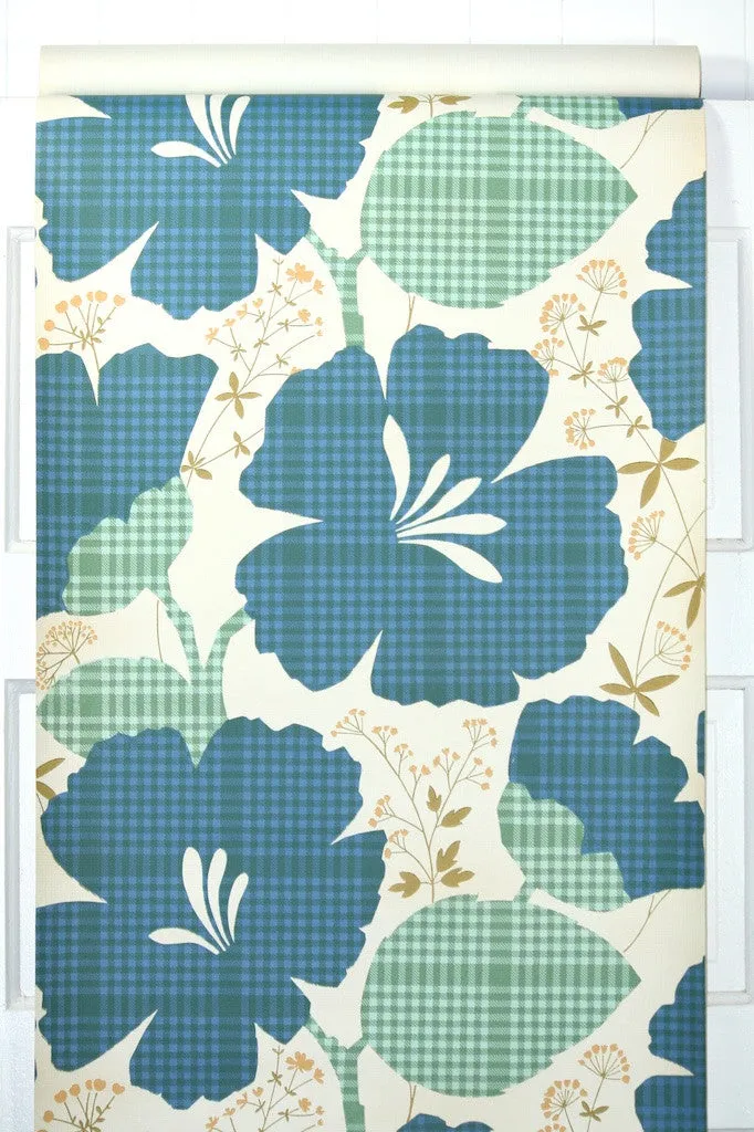1970s Floral Vintage Wallpaper
