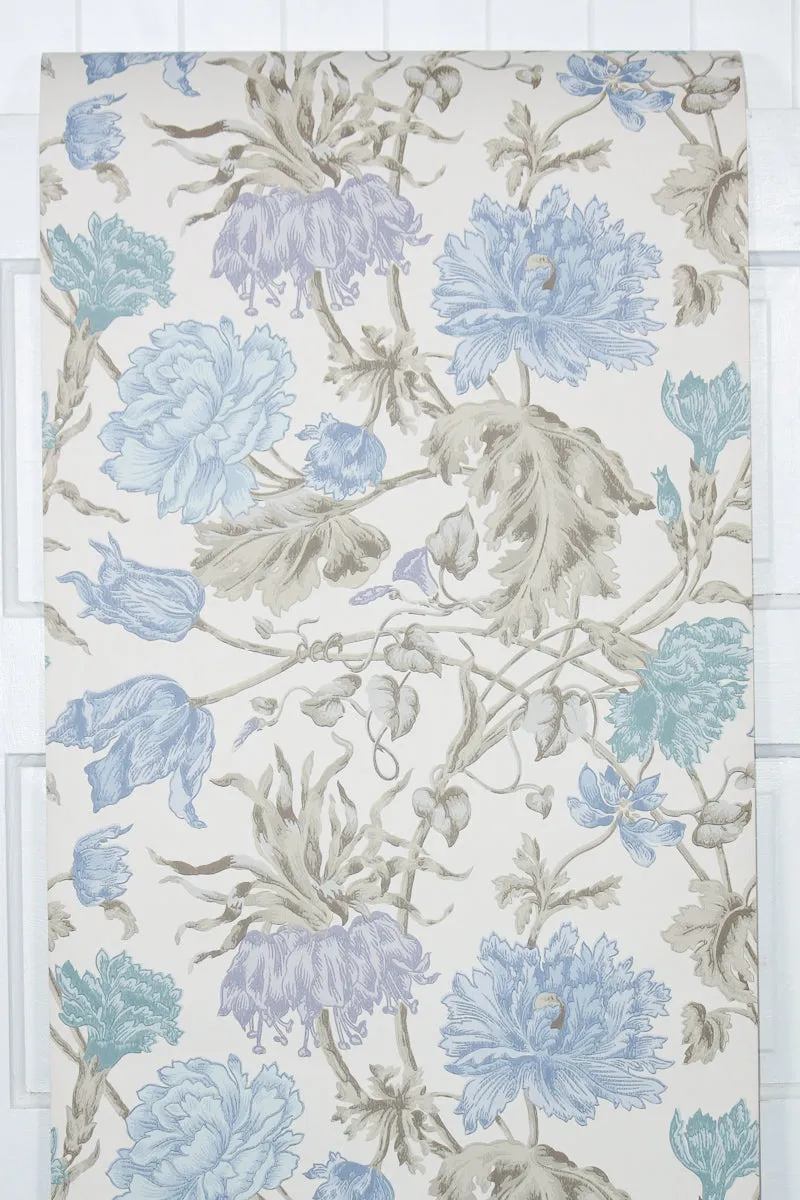 1970s Floral Vintage Wallpaper