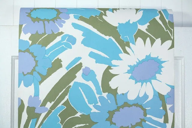 1970s Floral Vintage Wallpaper