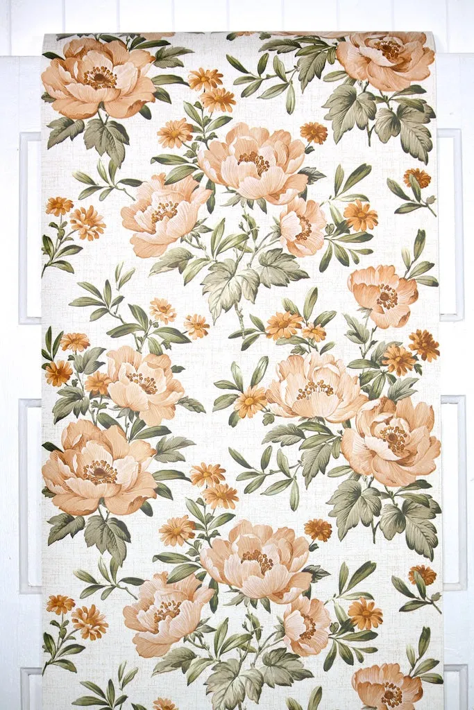 1970s Floral Vintage Wallpaper