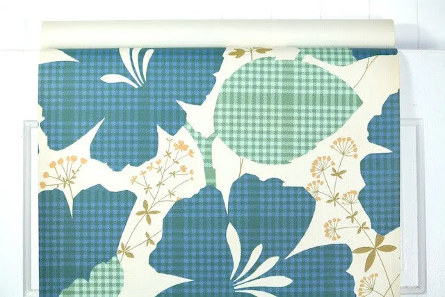 1970s Floral Vintage Wallpaper