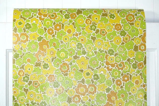 1970s Floral Vintage Wallpaper