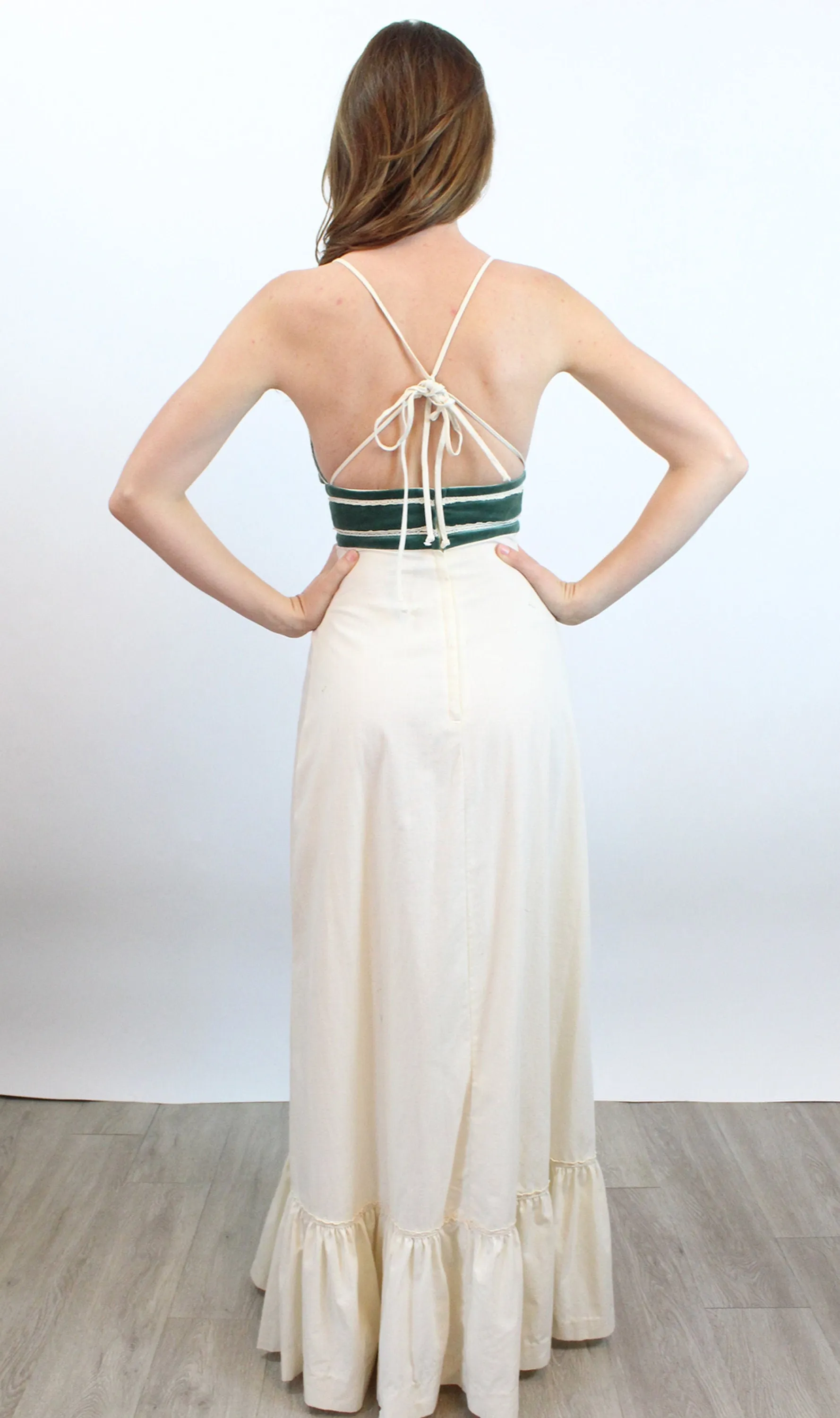 1970s GUNNE SAX halter maxi dress xxs | new spring