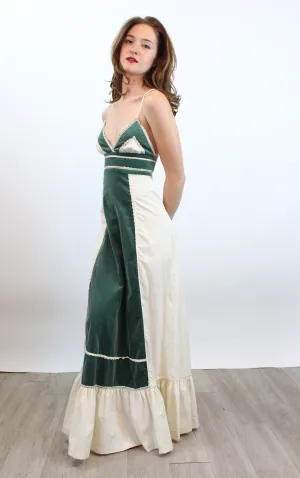 1970s GUNNE SAX halter maxi dress xxs | new spring