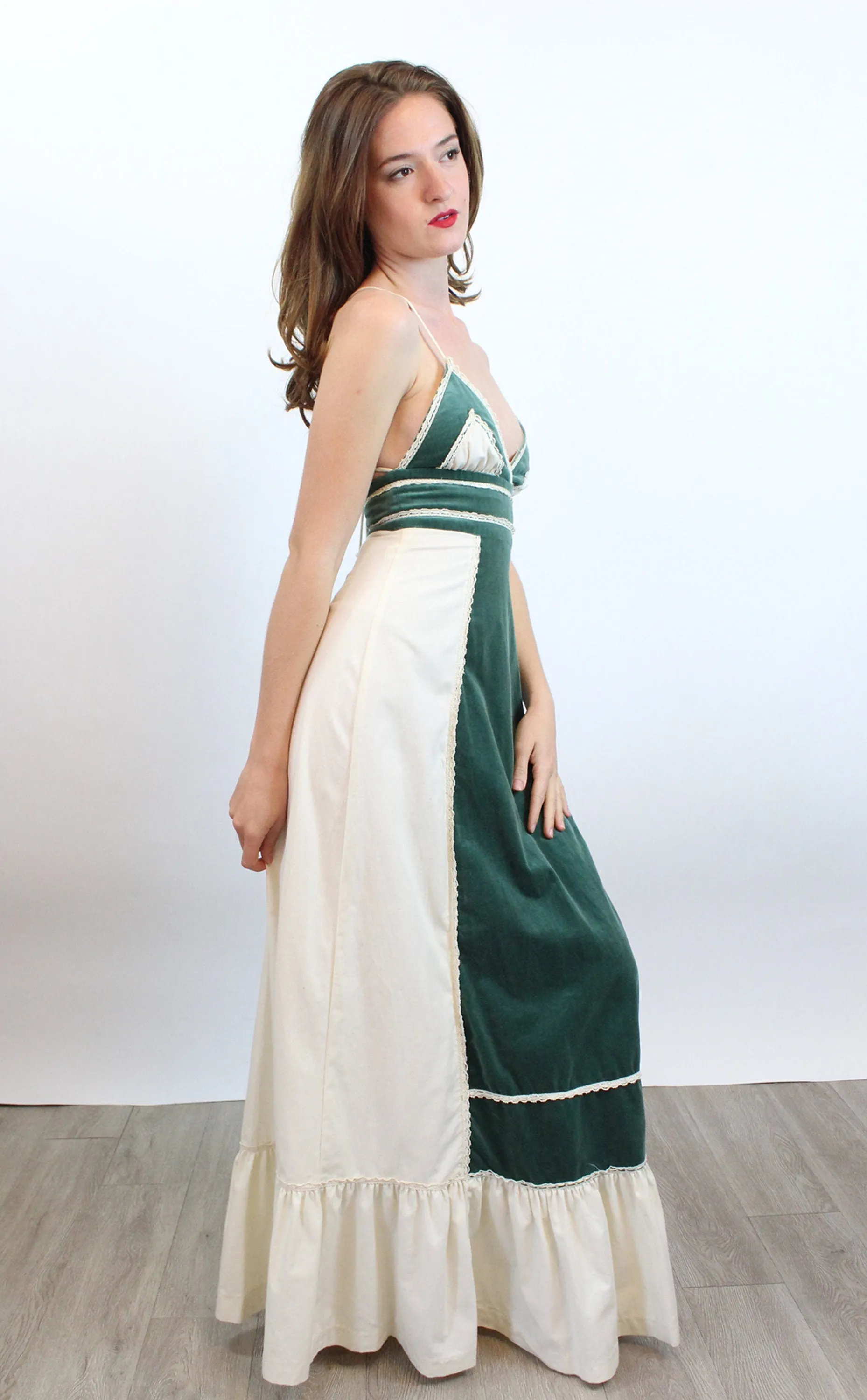 1970s GUNNE SAX halter maxi dress xxs | new spring