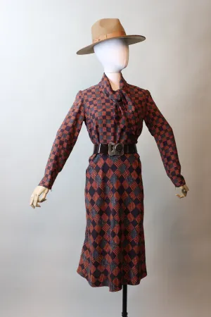 1970s PIERRE CARDIN Paris geometric dress small | new fall