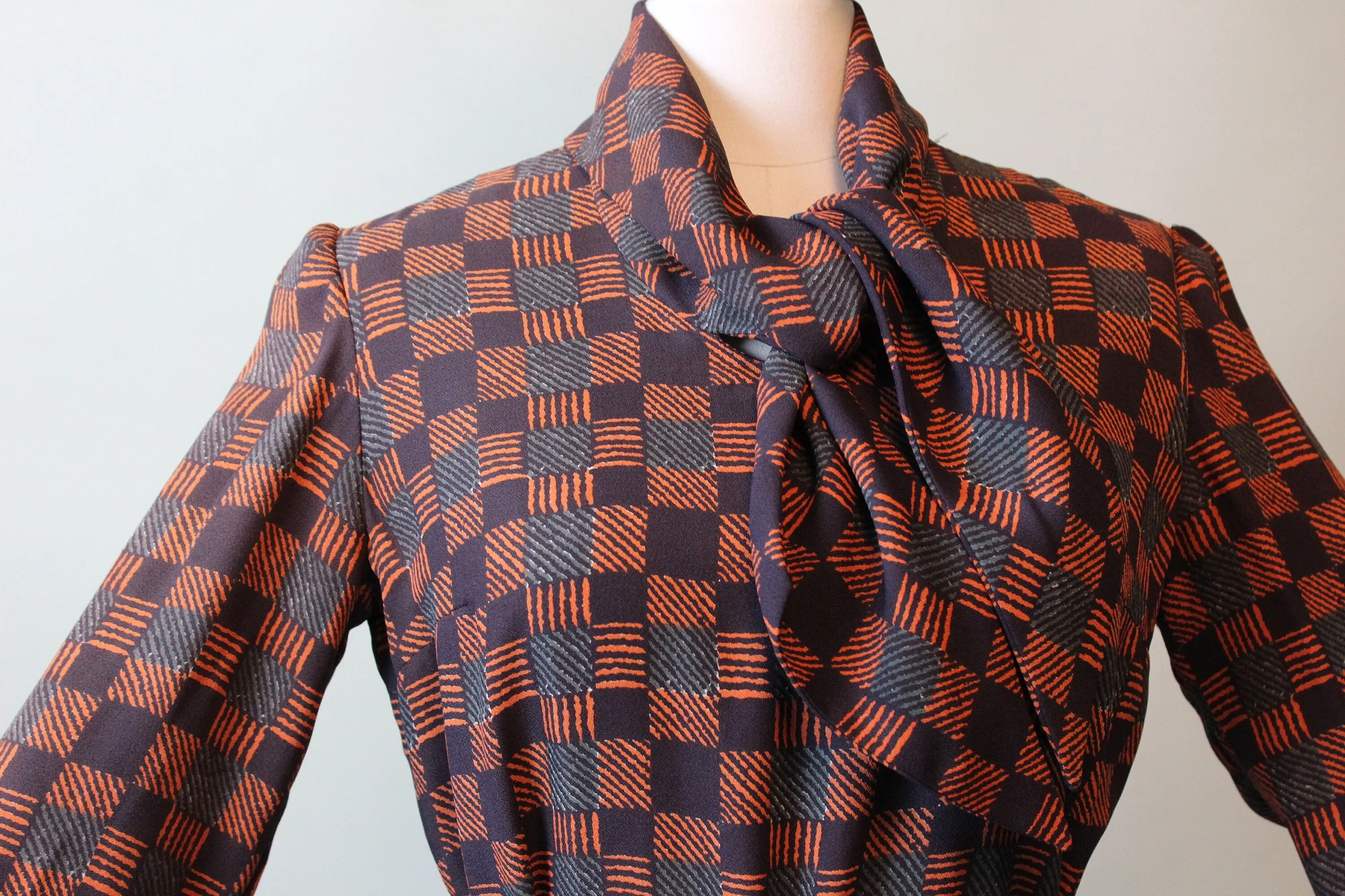 1970s PIERRE CARDIN Paris geometric dress small | new fall