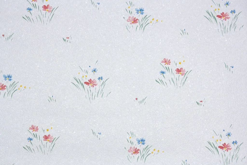 1980s Floral Vintage Wallpaper