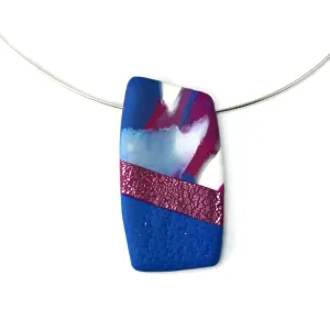 1" x 1-3/4" Abstract Rectangle Pendant - Blue