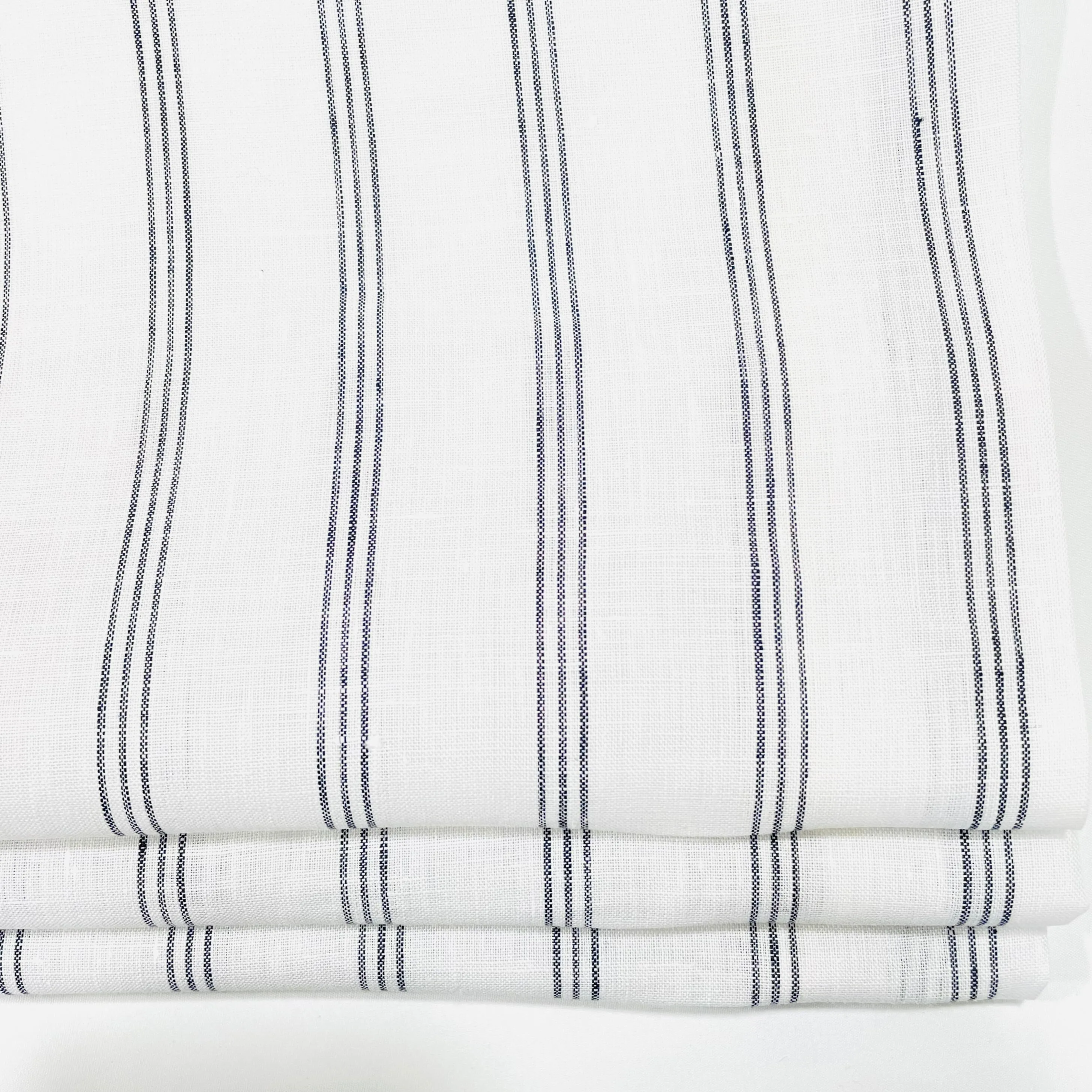 3 Thin Dark Grey Striped 100% Natural Linen Flat Casual Roman Shade/CL1044