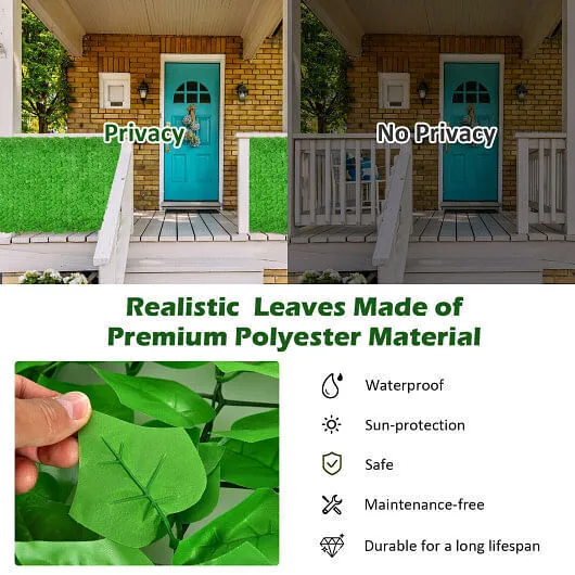 4 Pieces 118 x 39 Inch Artificial Ivy Privacy Fence for Fence and Vine Decor - C