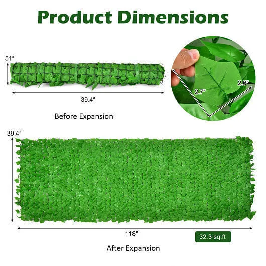 4 Pieces 118 x 39 Inch Artificial Ivy Privacy Fence for Fence and Vine Decor - C