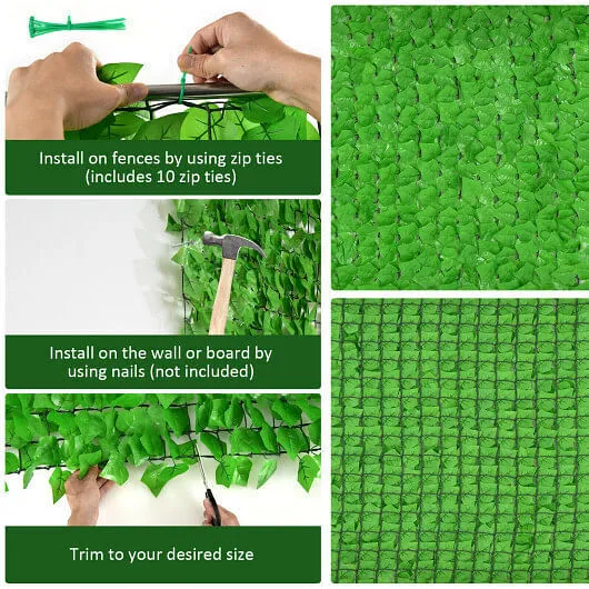 4 Pieces 118 x 39 Inch Artificial Ivy Privacy Fence for Fence and Vine Decor - C