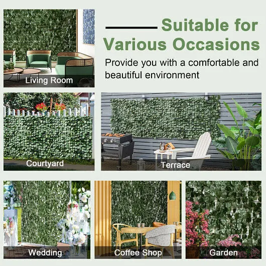4 Pieces 118 x 39 Inch Artificial Ivy Privacy Fence Screen for Fence Decor - Col