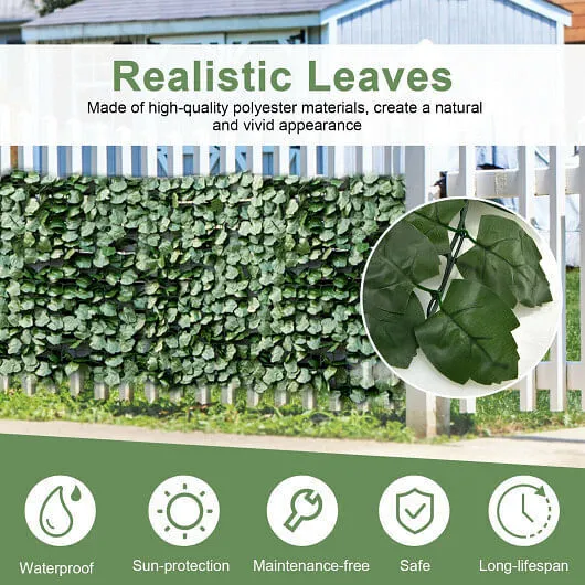 4 Pieces 118 x 39 Inch Artificial Ivy Privacy Fence Screen for Fence Decor - Col