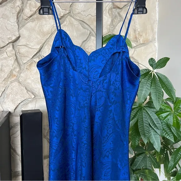 80s Vintage Victoria’s Secret Royal Blue Nightgown Slip Dress XSmall