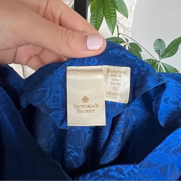 80s Vintage Victoria’s Secret Royal Blue Nightgown Slip Dress XSmall