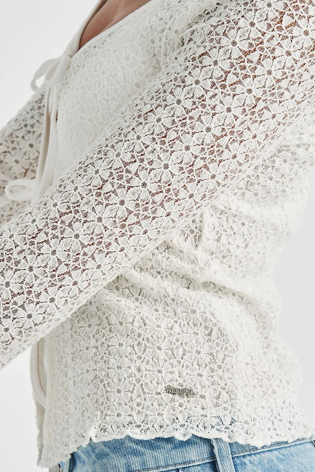 90s Lacie Tie Top | Vintage White