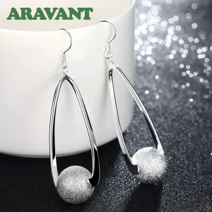 925 Silver Scrub Bead Earring