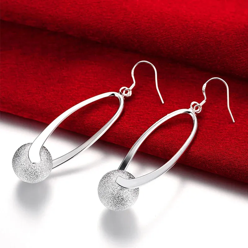 925 Silver Scrub Bead Earring