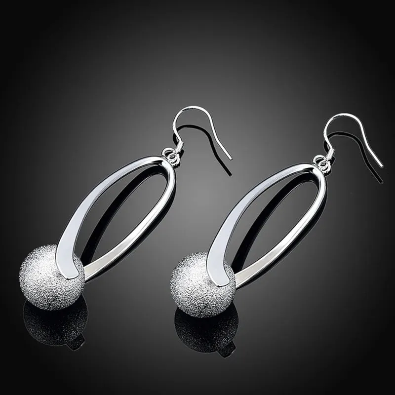 925 Silver Scrub Bead Earring