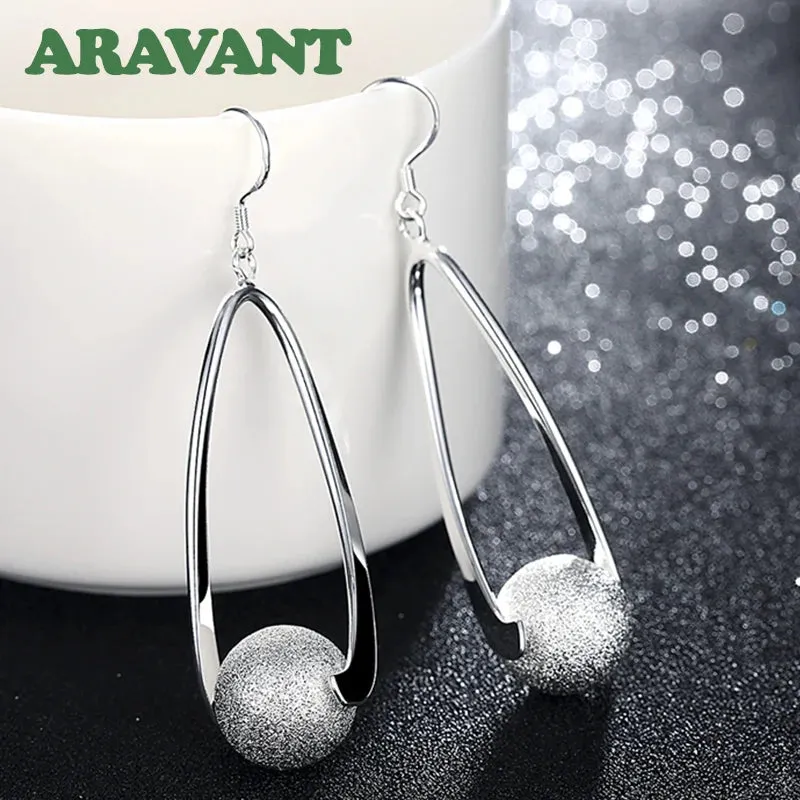925 Silver Scrub Bead Earring
