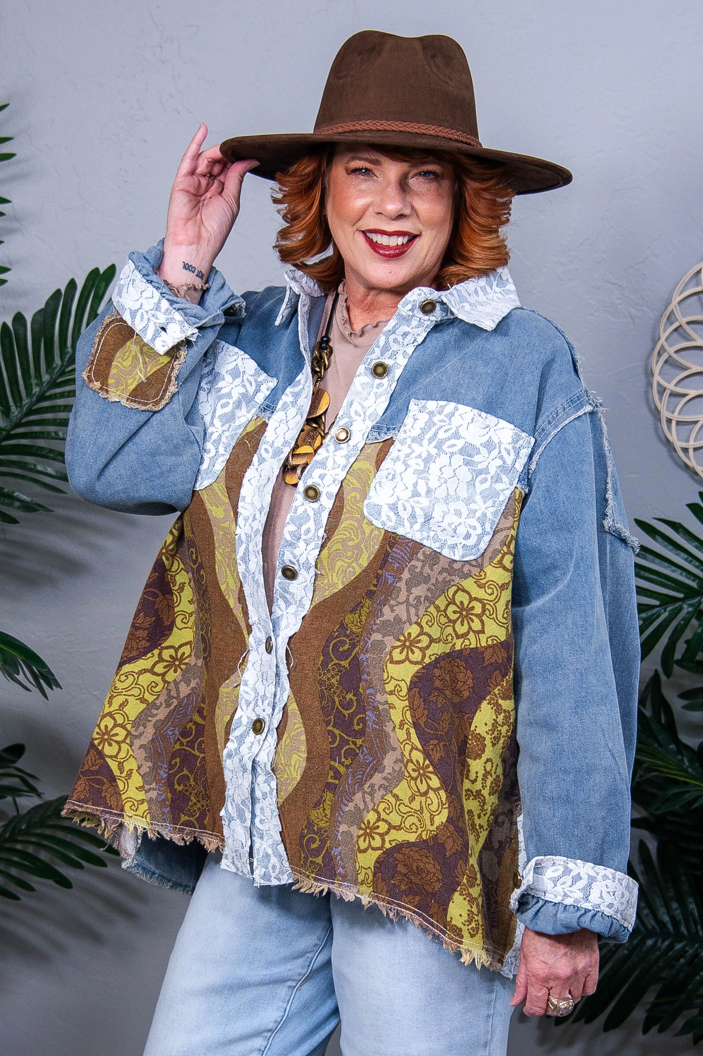 A Taste For Fashion Denim/Multi Color Shacket