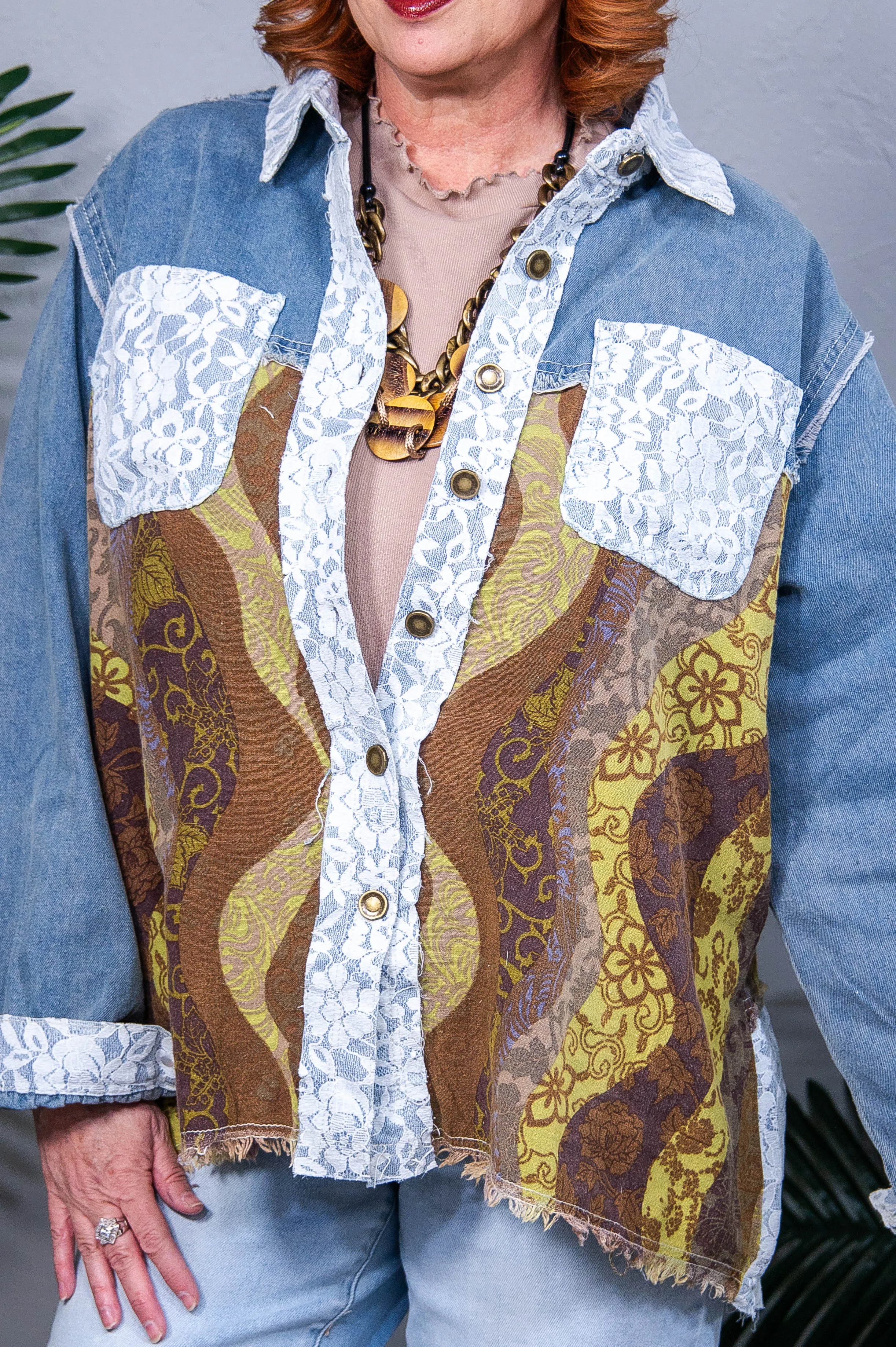 A Taste For Fashion Denim/Multi Color Shacket