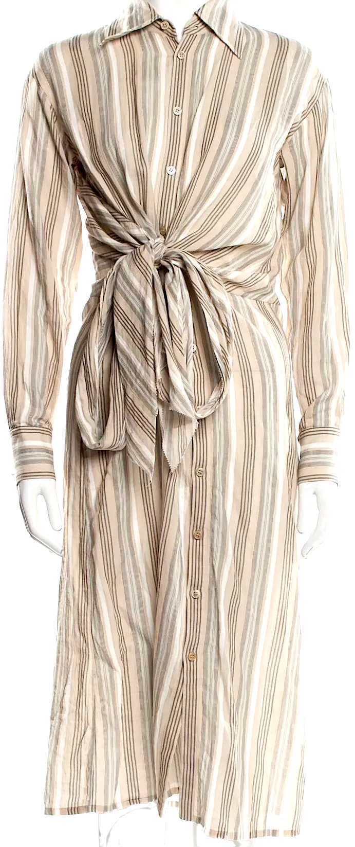 ACNE STUDIOS Sweden. Striped Cotton Tye Shirt Dress