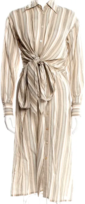 ACNE STUDIOS Sweden. Striped Cotton Tye Shirt Dress