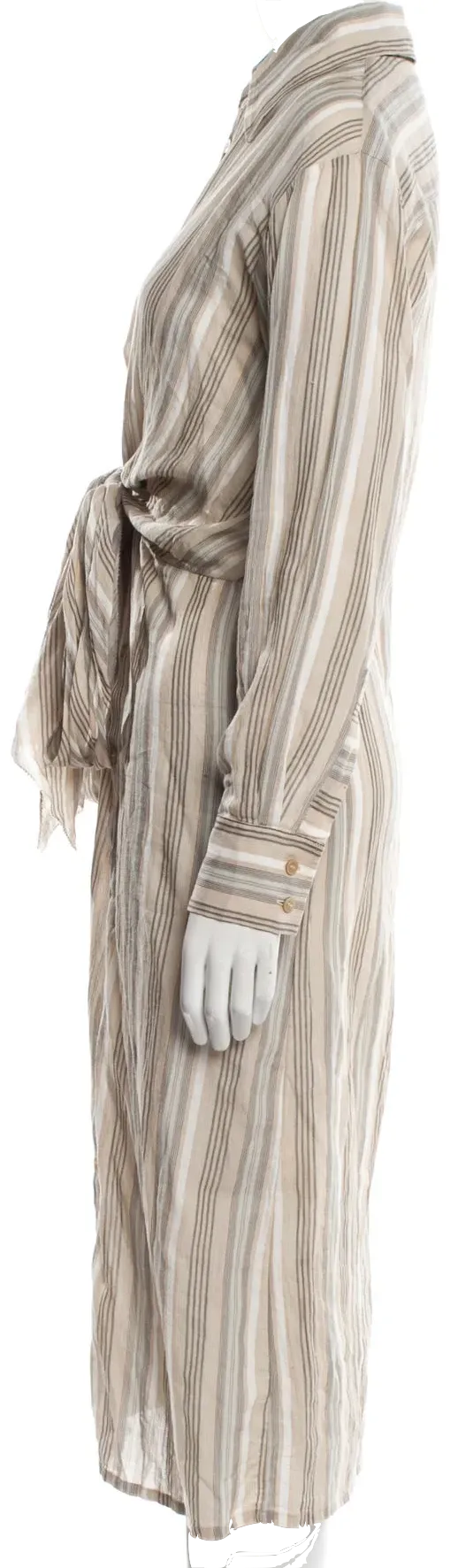 ACNE STUDIOS Sweden. Striped Cotton Tye Shirt Dress