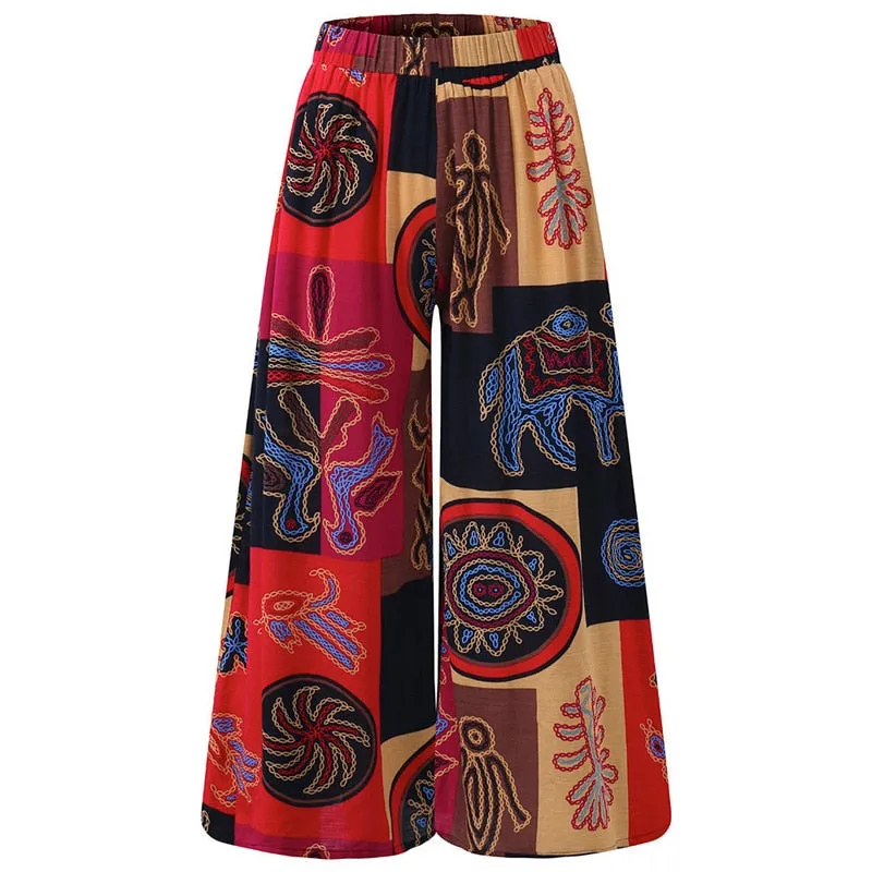 African Dashiki Wide Leg Casual Pant