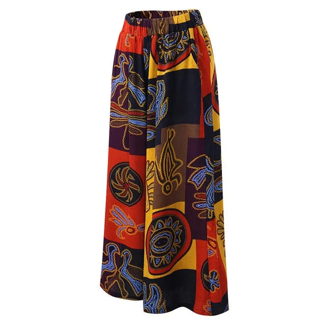 African Dashiki Wide Leg Casual Pant